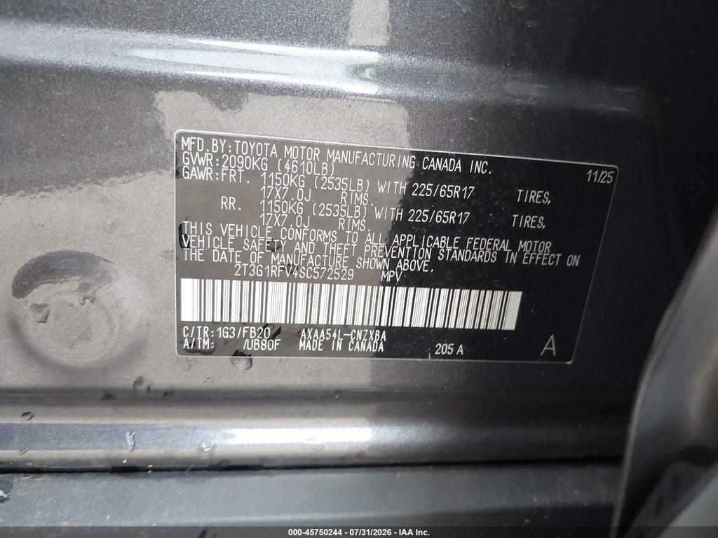 2T3G1RFV4SC572529 2025 TOYOTA RAV4 photo no. 9