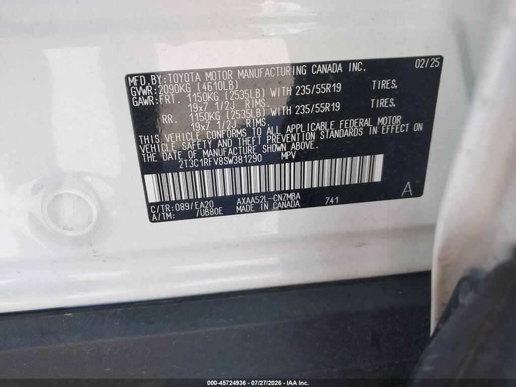 2T3C1RFV8SW381290 2025 TOYOTA RAV4 photo no. 9