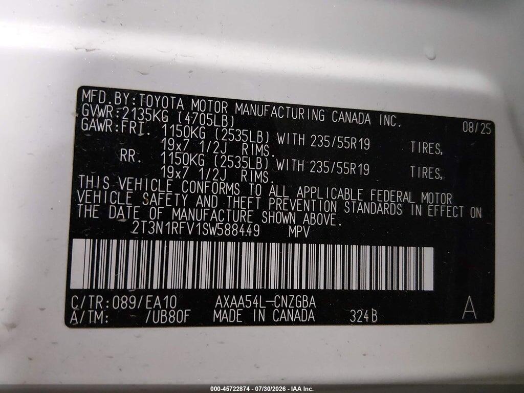 2T3N1RFV1SW588449 2025 TOYOTA RAV4 photo no. 9