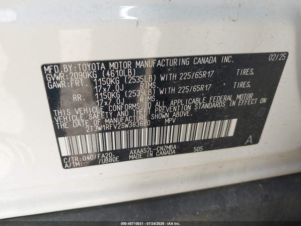 2T3W1RFV2SW383680 2025 TOYOTA RAV4 photo no. 9