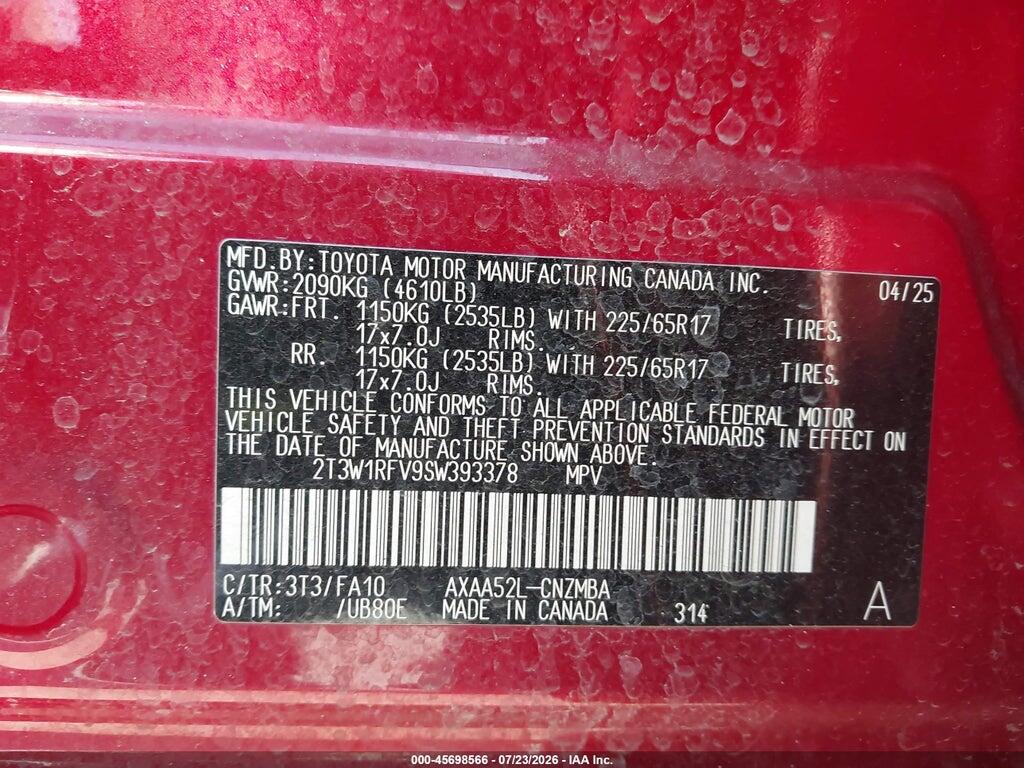 2T3W1RFV9SW393378 2025 TOYOTA RAV4 photo no. 9