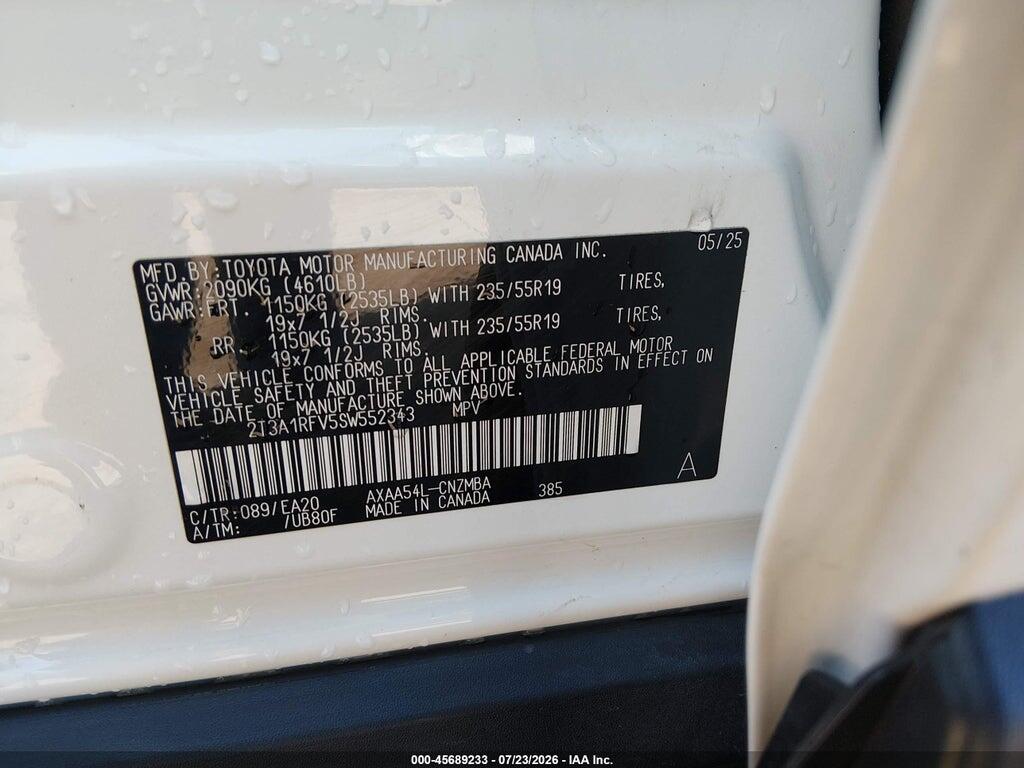 2T3A1RFV5SW552343 2025 TOYOTA RAV4 photo no. 9