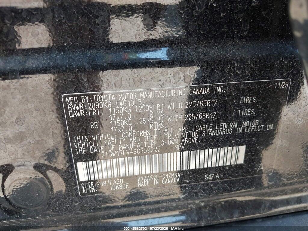 2T3W1RFV4SC359222 2025 TOYOTA RAV4 photo no. 9