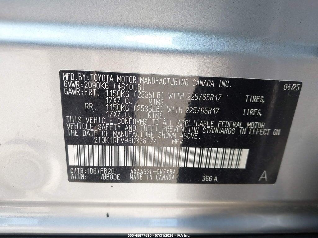 2T3K1RFV9SC328174 2025 TOYOTA RAV4 photo no. 9