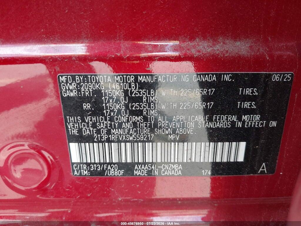 2T3P1RFVXSW559217 2025 TOYOTA RAV4 photo no. 9