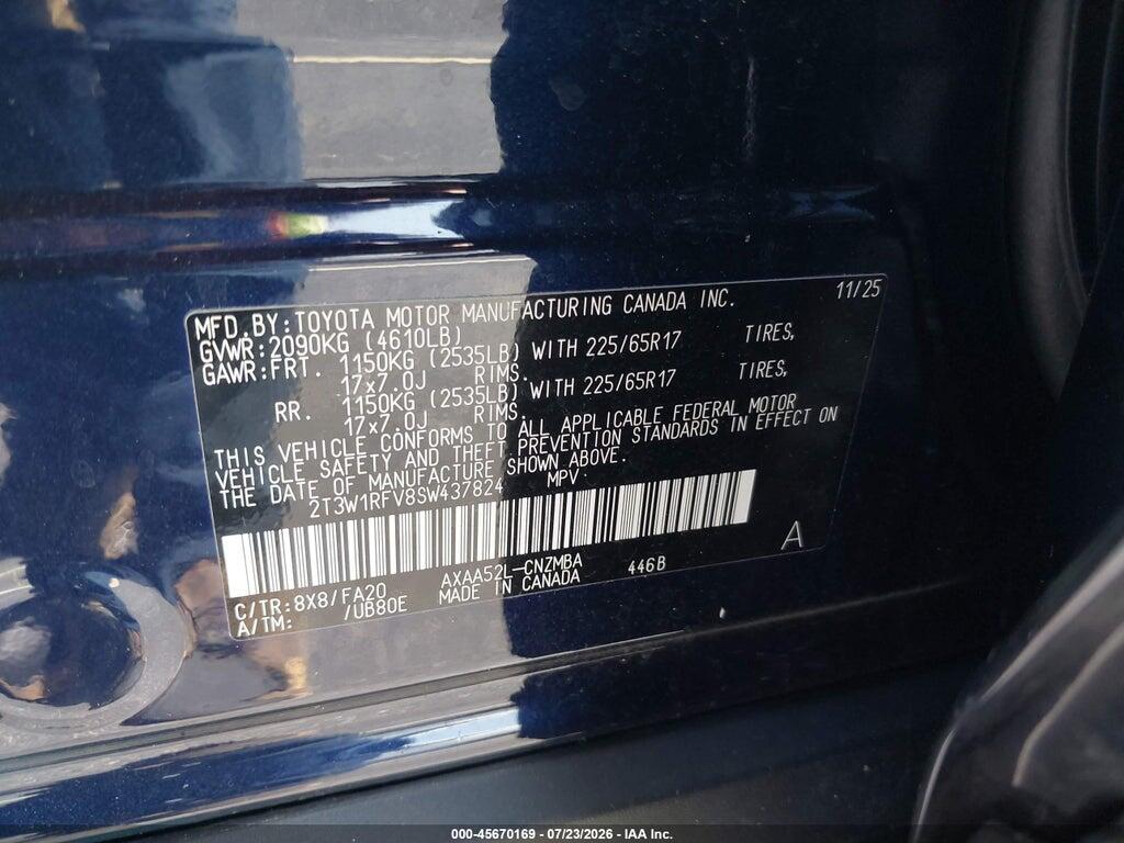 2T3W1RFV8SW437824 2025 TOYOTA RAV4 photo no. 9