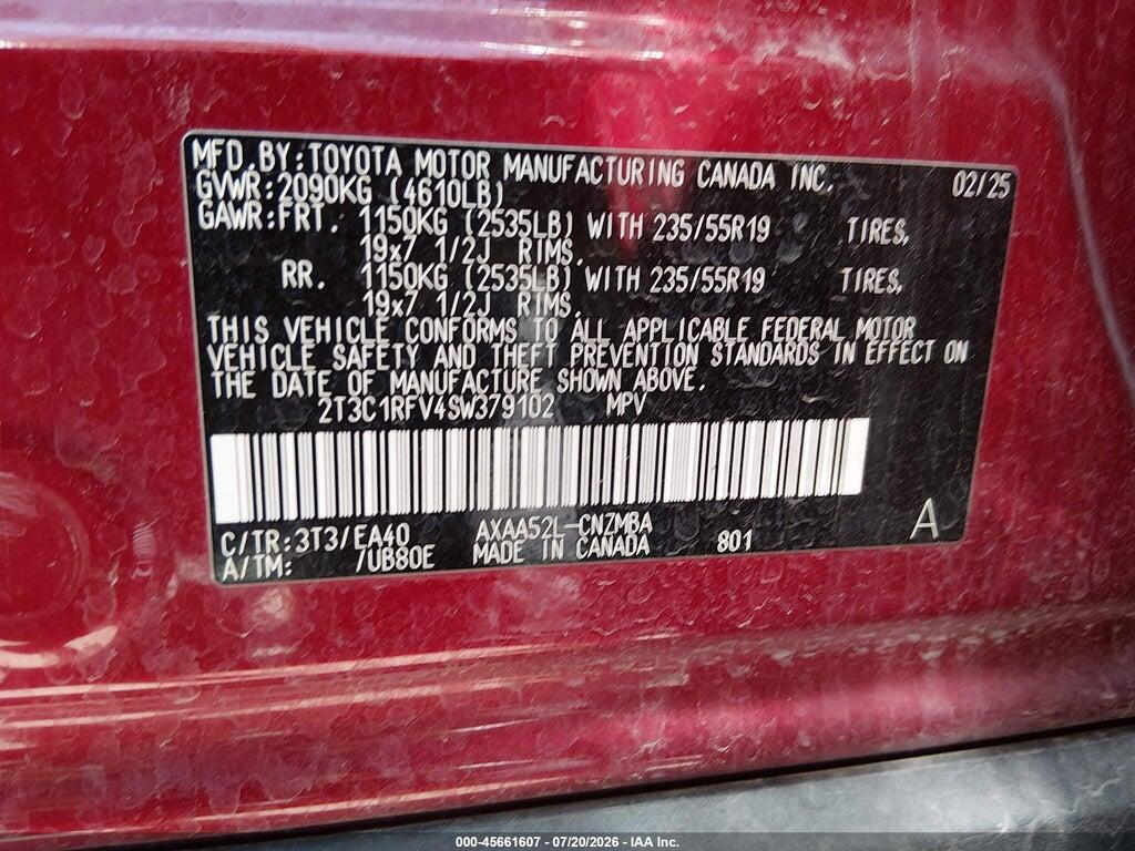 2T3C1RFV4SW379102 2025 TOYOTA RAV4 photo no. 9