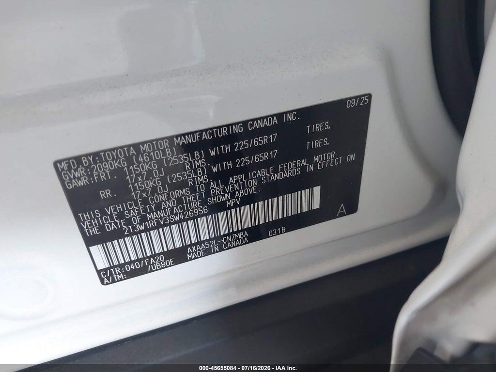 2T3W1RFV3SW426956 2025 TOYOTA RAV4 photo no. 9