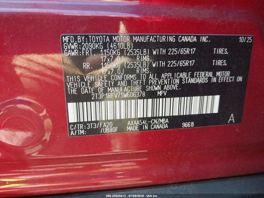 2T3P1RFV7SW606378 2025 TOYOTA RAV4 photo no. 9