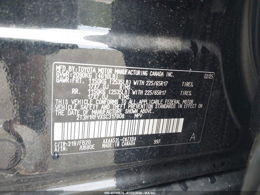 2T3H1RFVXSC317808 2025 TOYOTA RAV4 photo no. 9