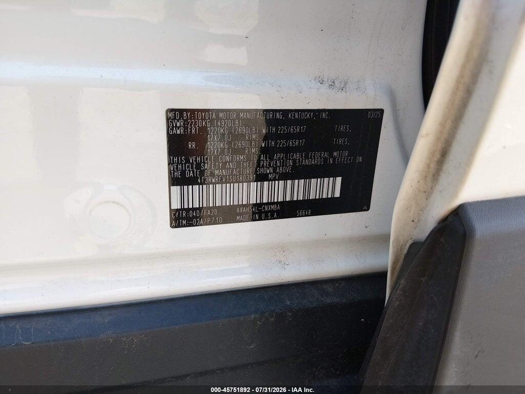 4T3RWRFV1SU180391 2025 TOYOTA RAV4 HYBRID photo no. 9