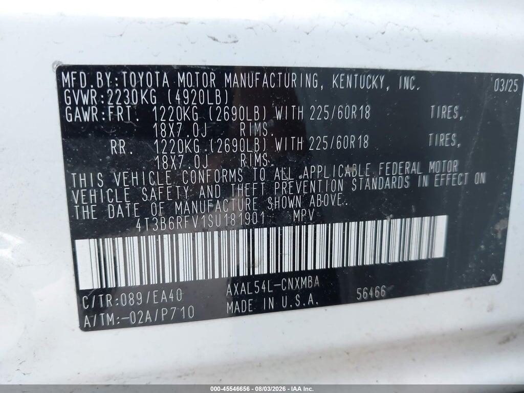 4T3B6RFV1SU181901 2025 TOYOTA RAV4 HYBRID photo no. 9
