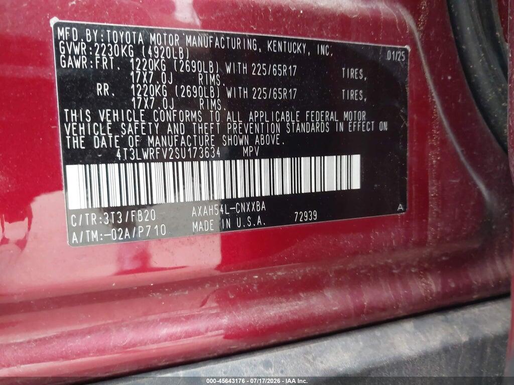 4T3LWRFV2SU173634 2025 TOYOTA RAV4 HYBRID photo no. 9