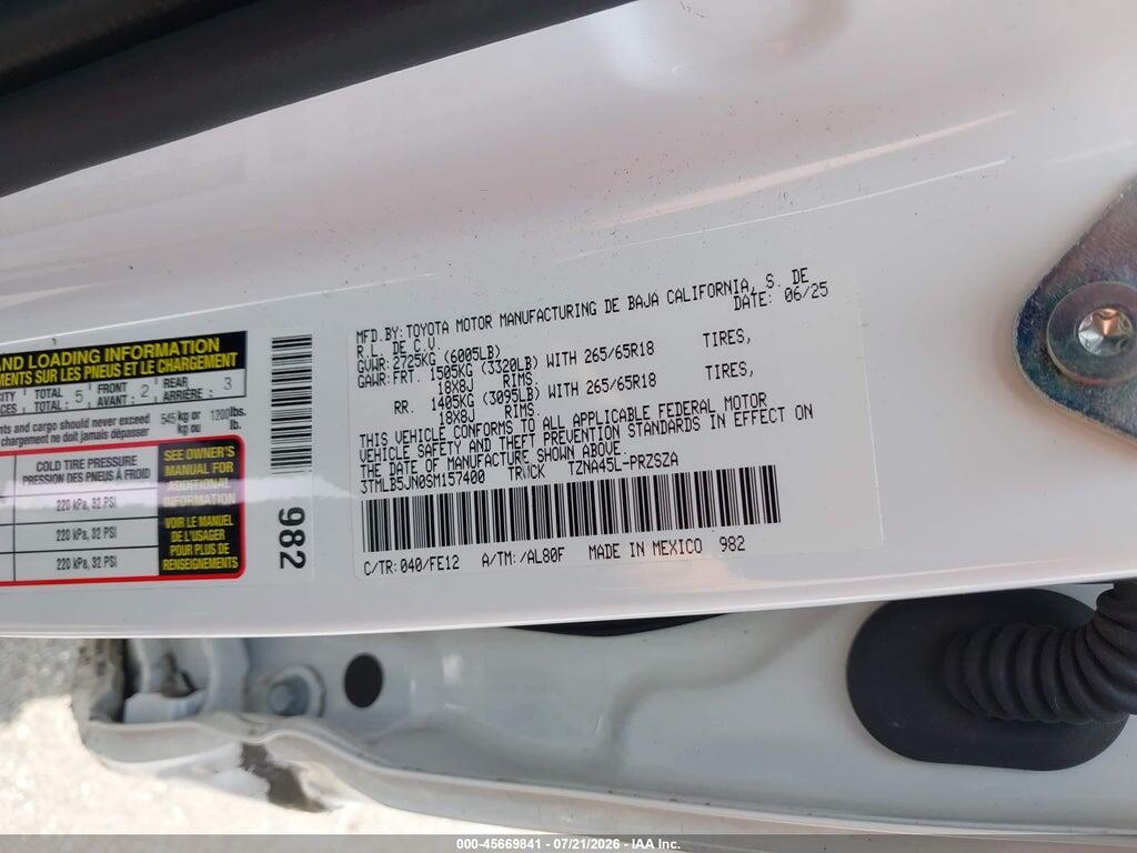 3TMLB5JN0SM157400 2025 TOYOTA TACOMA photo no. 9