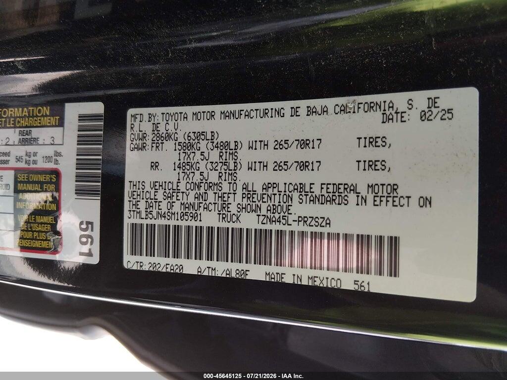 3TMLB5JN4SM105901 2025 TOYOTA TACOMA photo no. 9