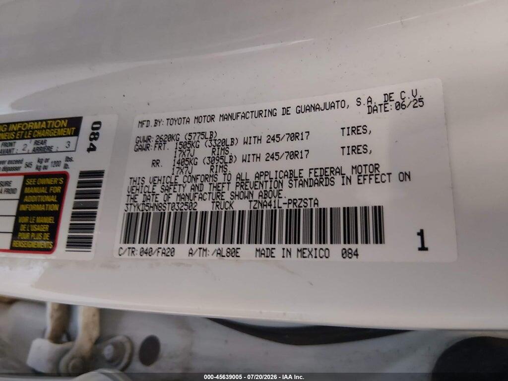 3TYKD5HN8ST032502 2025 TOYOTA TACOMA photo no. 9