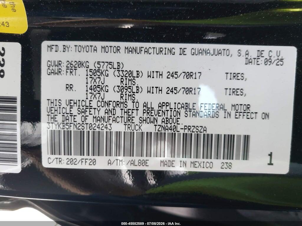 3TYKB5FN2ST024243 2025 TOYOTA TACOMA photo no. 9