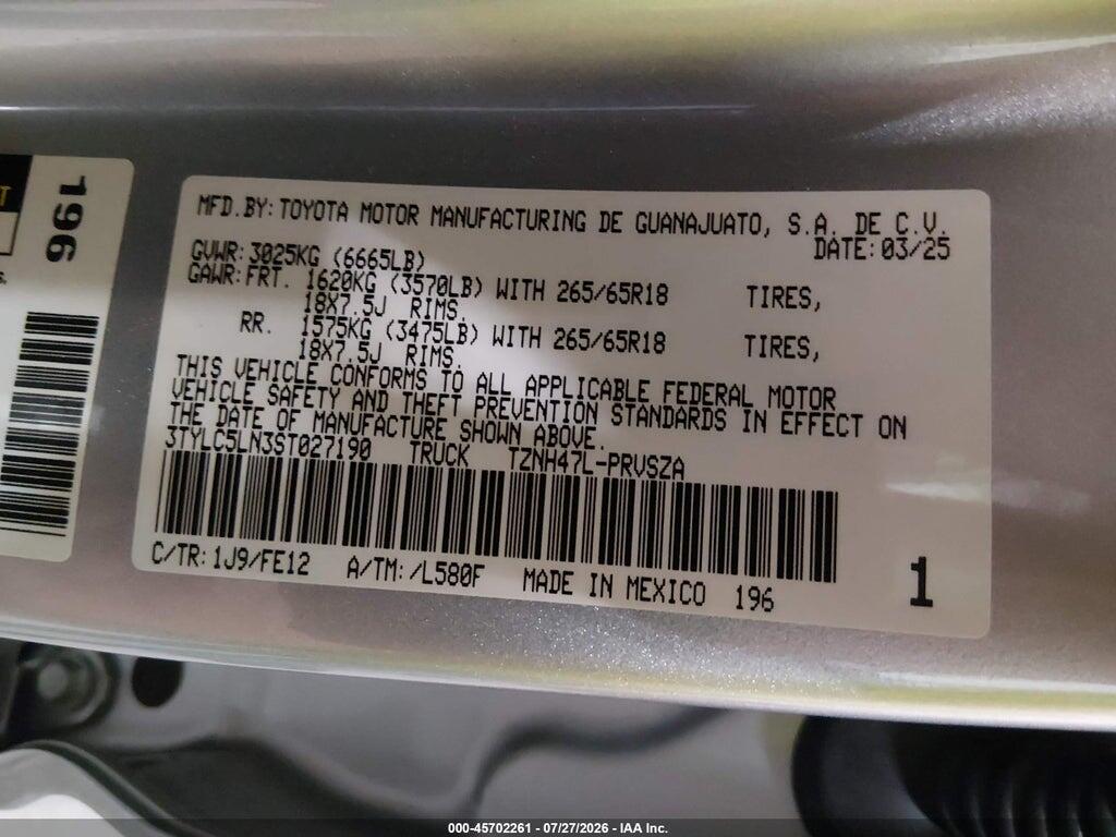 3TYLC5LN3ST027190 2025 TOYOTA TACOMA HYBRID photo no. 9
