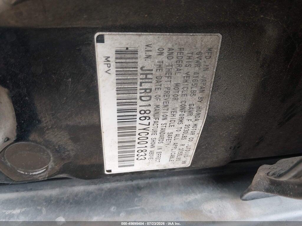 JHLRD1867YC001833 2000 HONDA CR-V photo no. 9