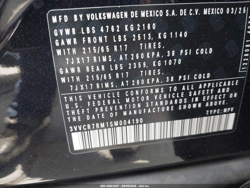 3VVCR7RM1SM004190 2025 VOLKSWAGEN TIGUAN photo no. 9