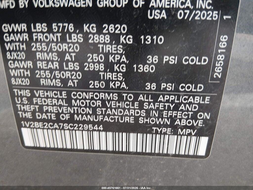1V2BE2CA7SC229544 2025 VOLKSWAGEN ATLAS CROSS SPORT photo no. 9