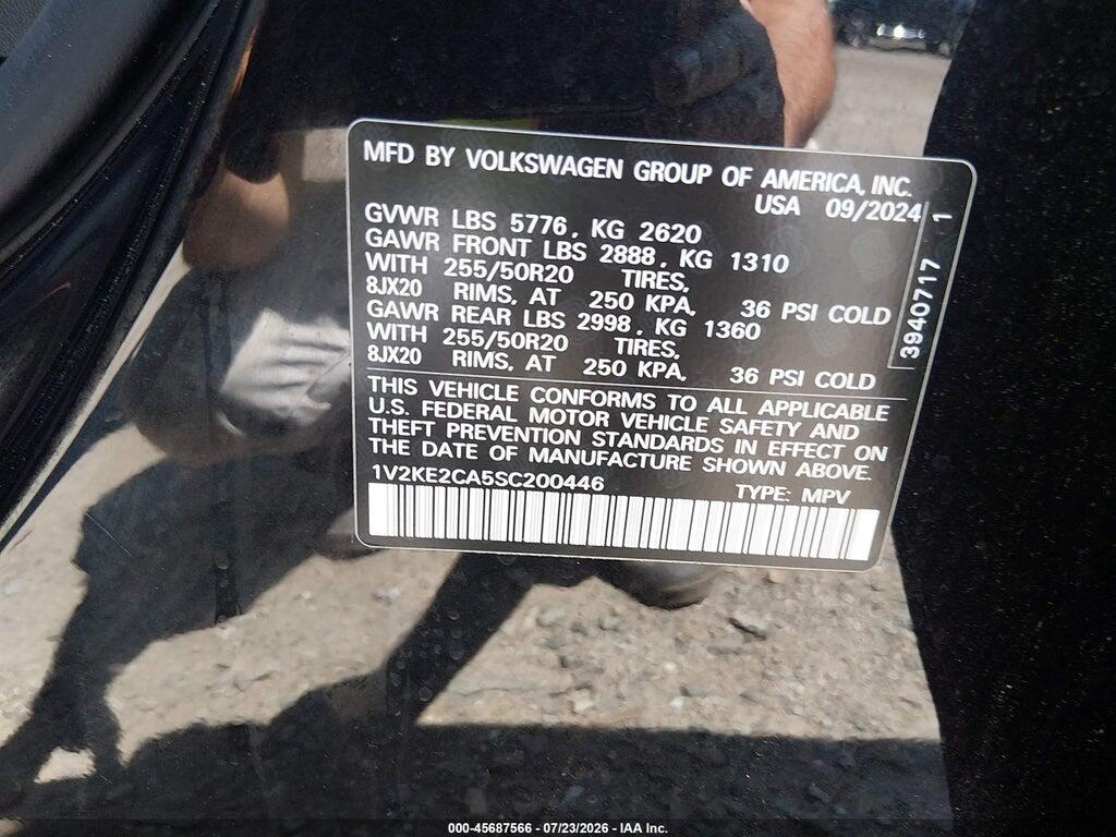 1V2KE2CA5SC200446 2025 VOLKSWAGEN ATLAS CROSS SPORT photo no. 9