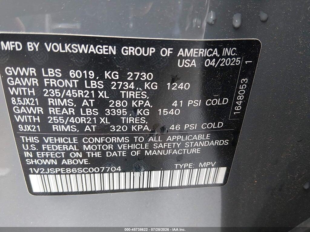 1V2JSPE86SC007704 2025 VOLKSWAGEN ID.4 photo no. 9