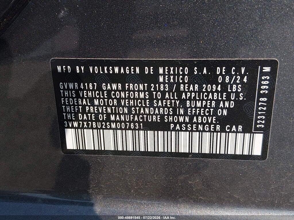 3VW7X7BU2SM007631 2025 VOLKSWAGEN JETTA photo no. 9