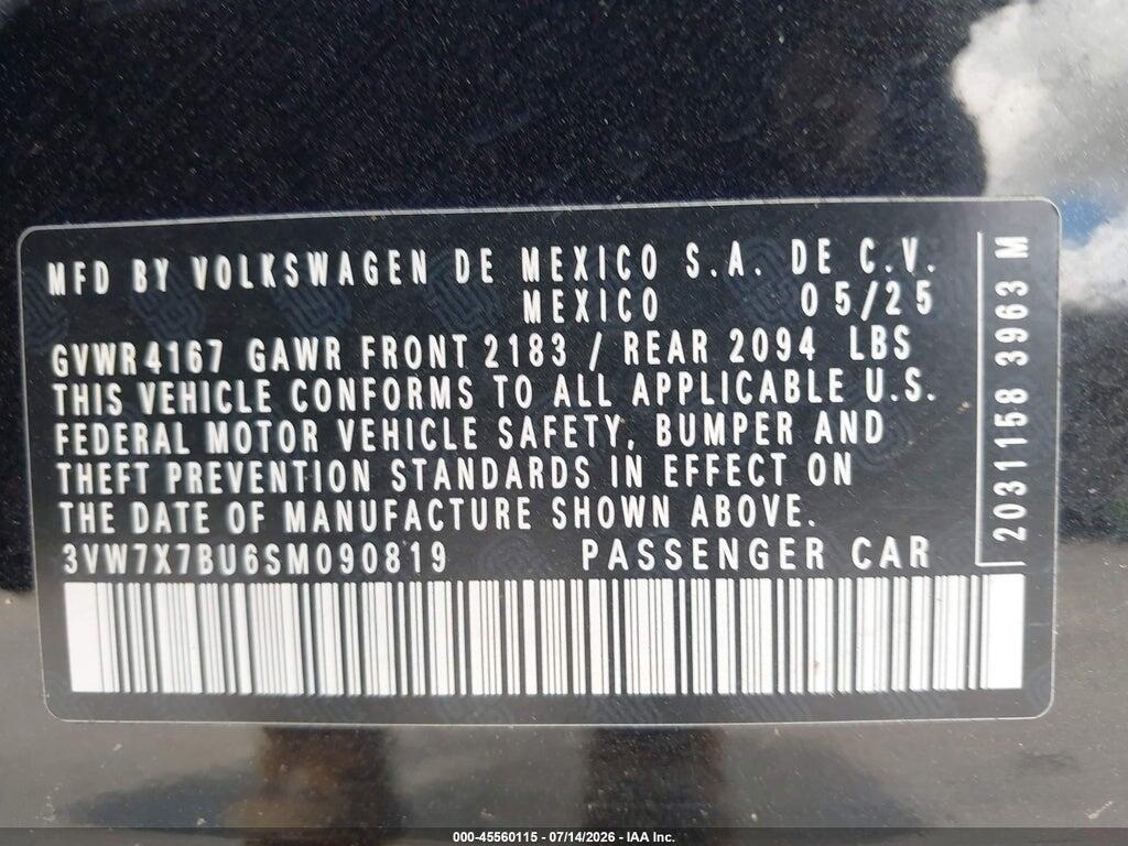 3VW7X7BU6SM090819 2025 VOLKSWAGEN JETTA photo no. 9