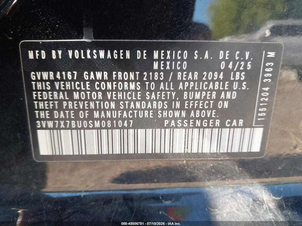 3VW7X7BU0SM081047 2025 VOLKSWAGEN JETTA photo no. 9