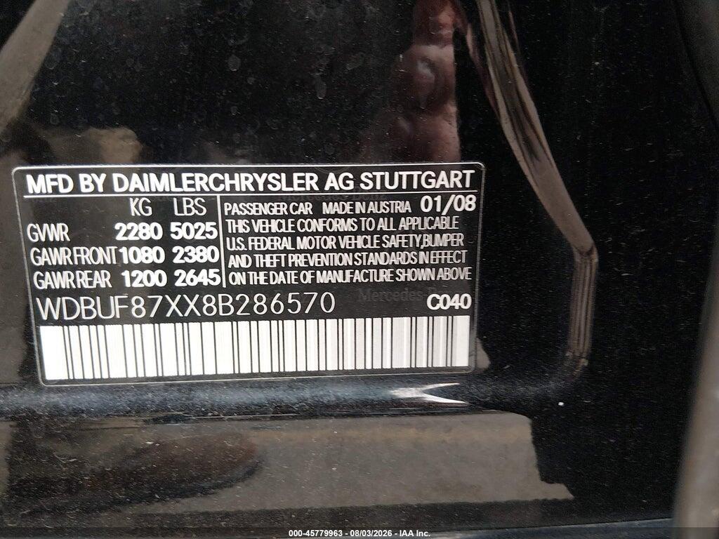 WDBUF87XX8B286570 2008 MERCEDES-BENZ E 350 photo no. 9