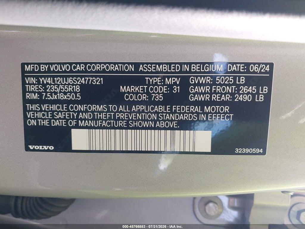 YV4L12UJ6S2477321 2025 VOLVO XC40 photo no. 9