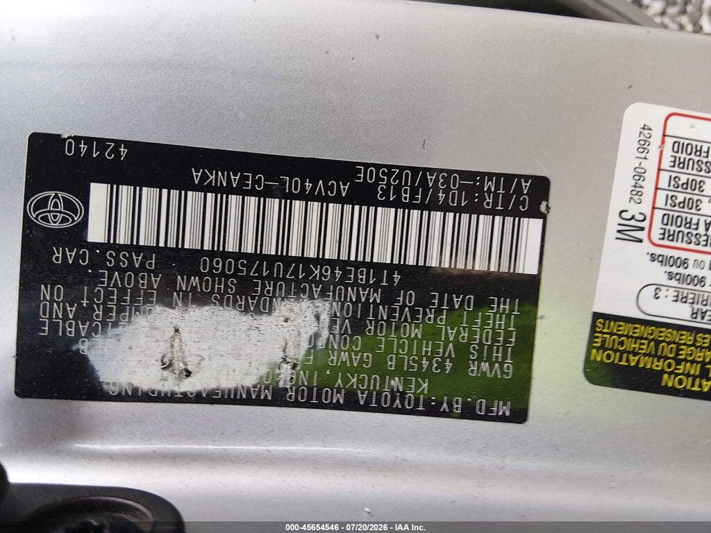 4T1BE46K17U175060 2007 TOYOTA CAMRY photo no. 9