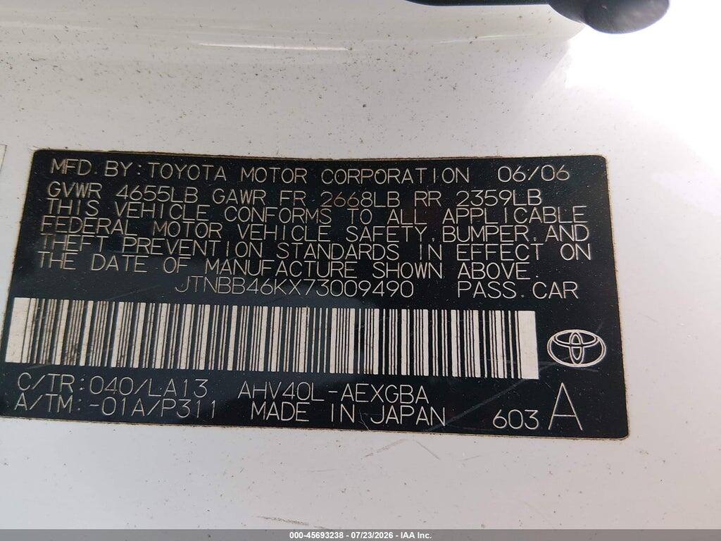 JTNBB46KX73009490 2007 TOYOTA CAMRY HYBRID photo no. 9
