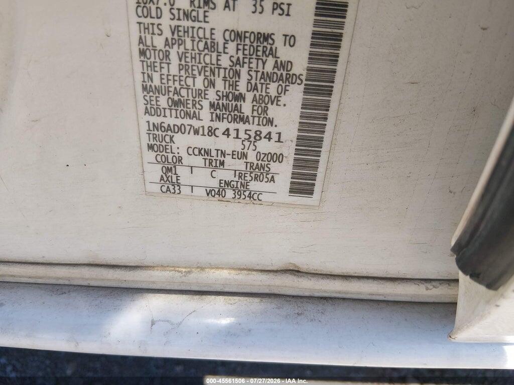 1N6AD07W18C415841 2008 NISSAN FRONTIER photo no. 9