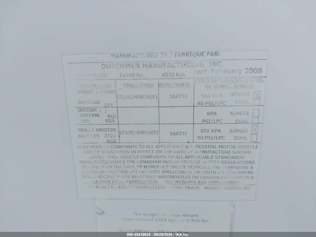 47CFF2A2X8P622191 2008 NORTHSHORE 330XRV-M5 photo no. 9