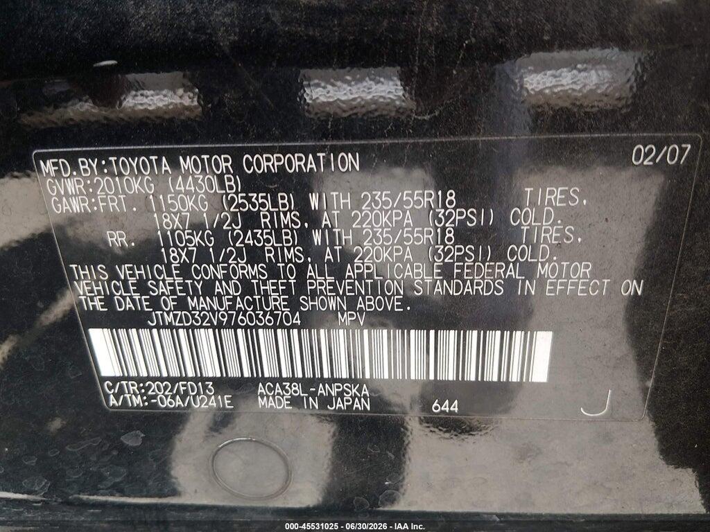 JTMZD32V976036704 2007 TOYOTA RAV4 photo no. 9