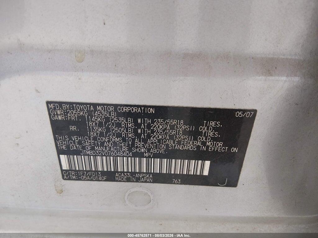 JTMBD32V076048404 2007 TOYOTA RAV4 photo no. 9