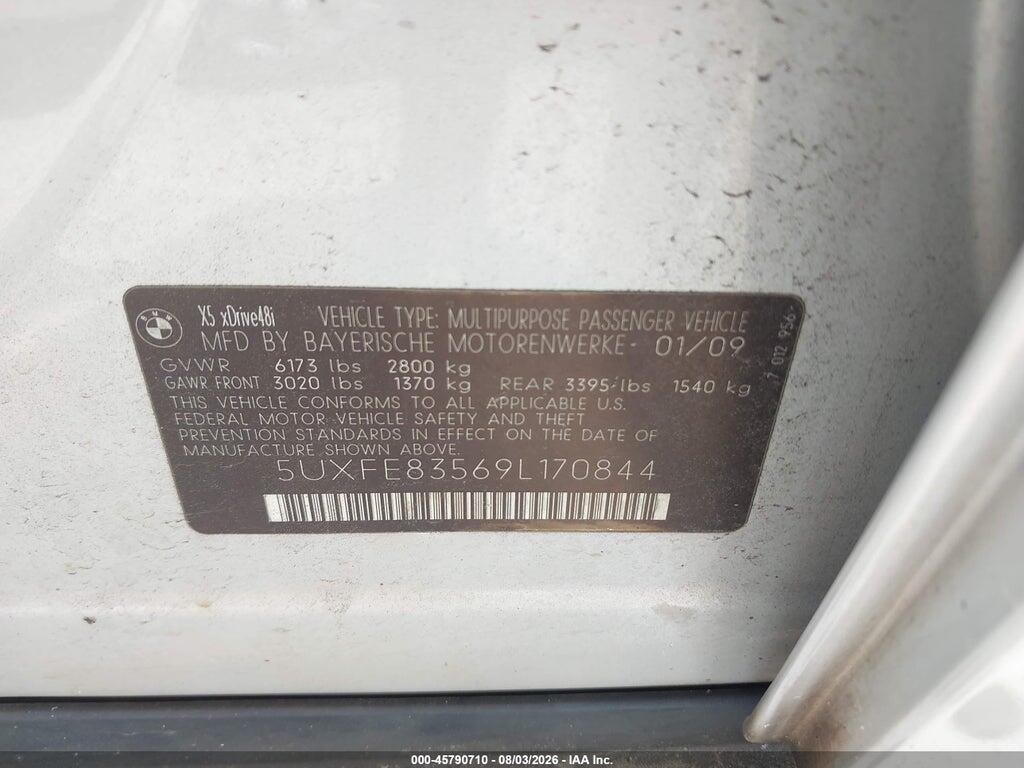 5UXFE83569L170844 2009 BMW X5 photo no. 9