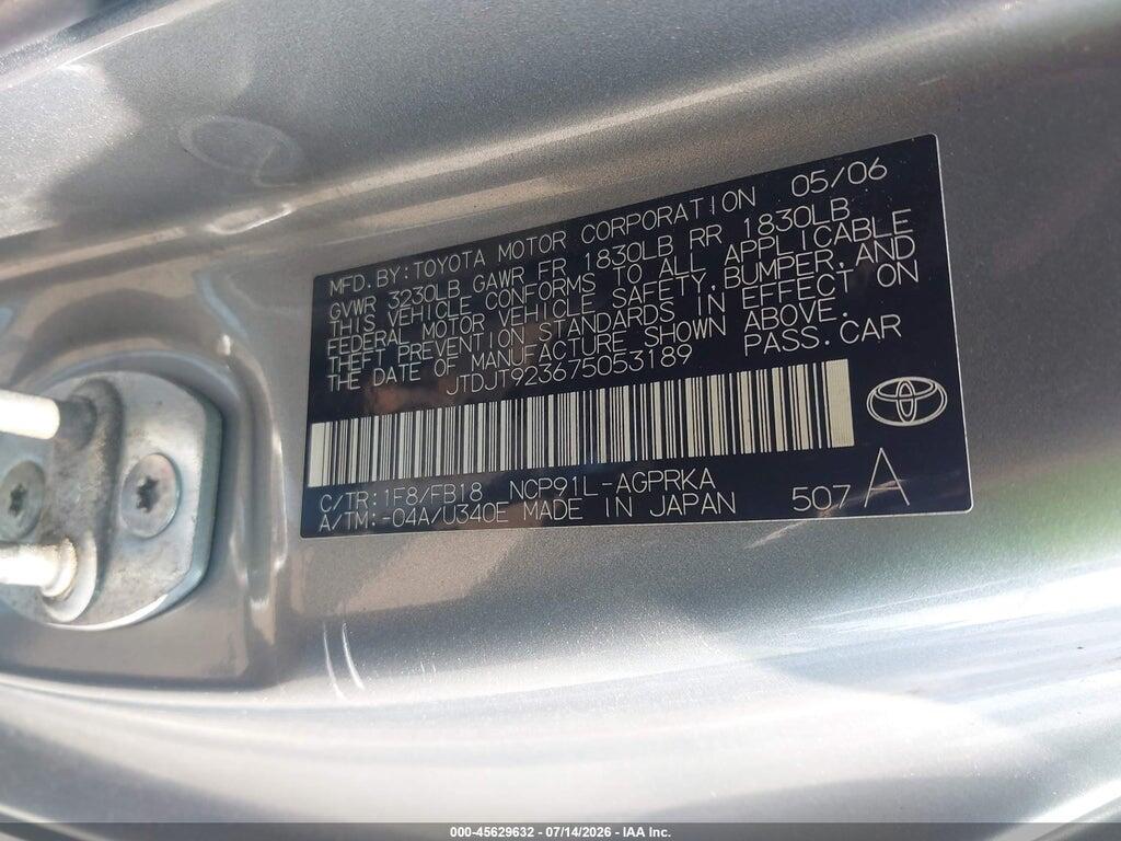JTDJT923675053189 2007 TOYOTA YARIS photo no. 9