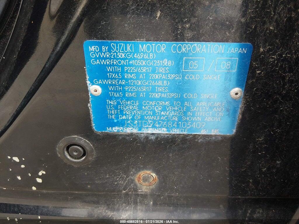 JS3TD947684103409 2008 SUZUKI GRAND VITARA photo no. 9