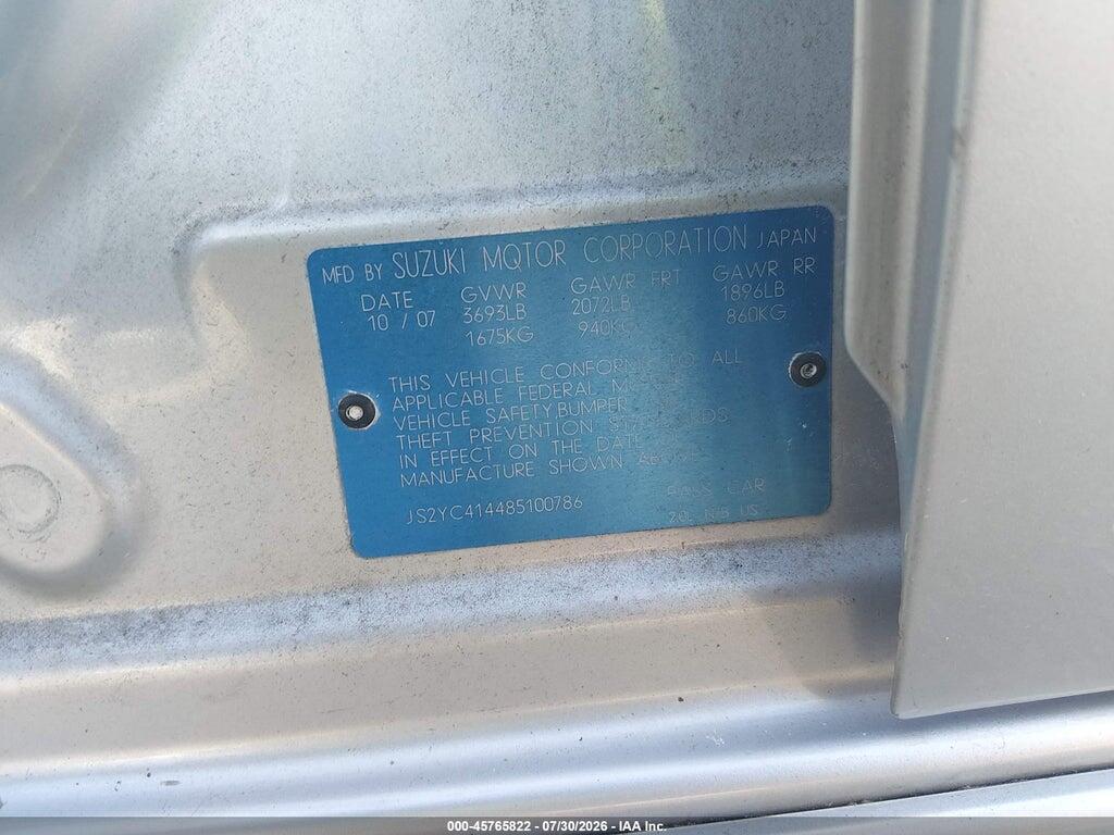 JS2YC414485100786 2008 SUZUKI SX4 photo no. 9