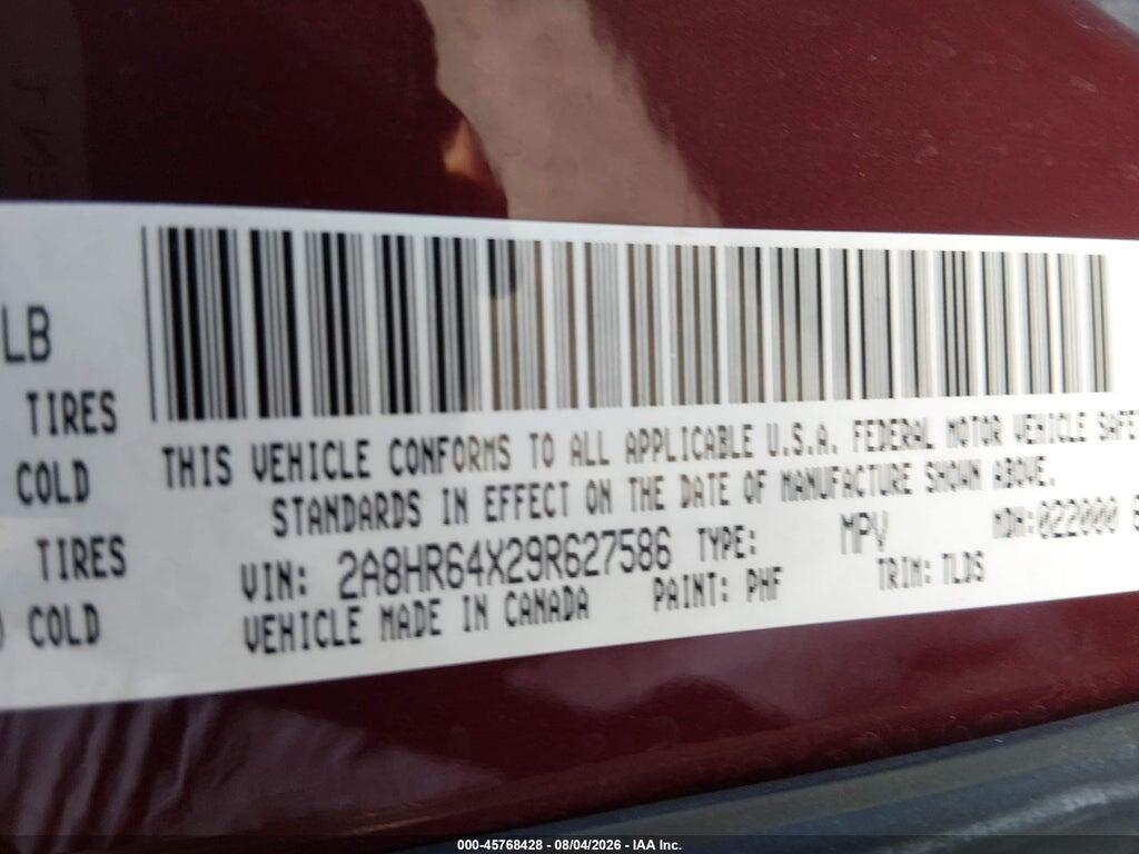 2A8HR64X29R627586 2009 CHRYSLER TOWN & COUNTRY photo no. 9