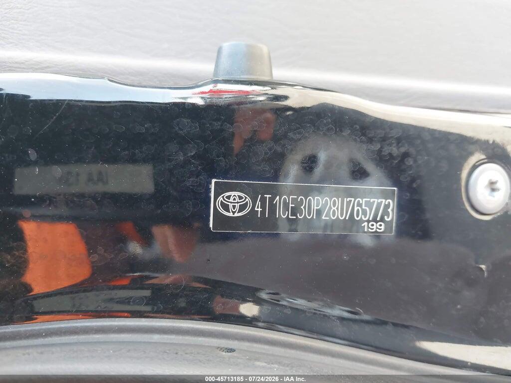 4T1CE30P28U765773 2008 TOYOTA CAMRY SOLARA photo no. 12