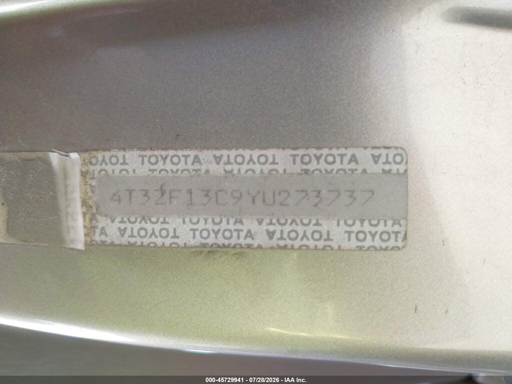 4T3ZF13C9YU273737 2000 TOYOTA SIENNA photo no. 9