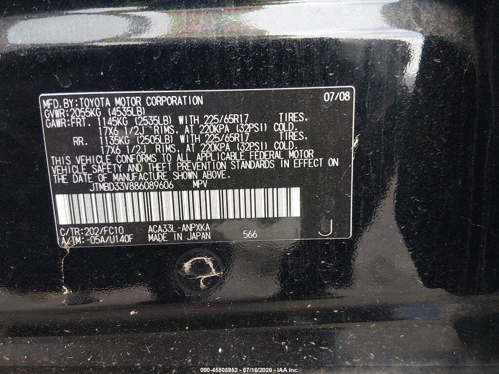 JTMBD33V886089606 2008 TOYOTA RAV4 photo no. 9