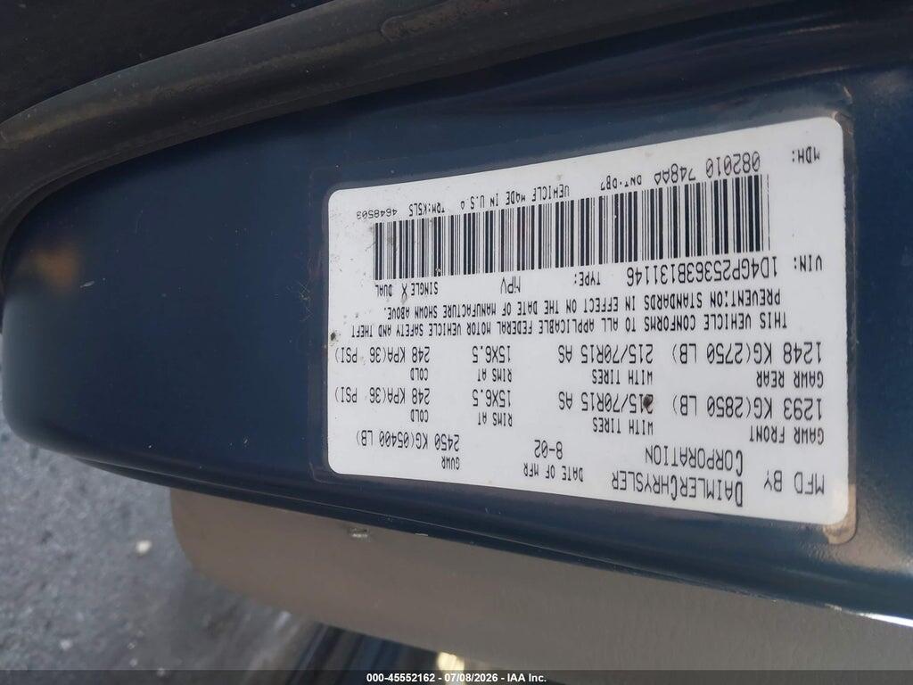1D4GP25363B131146 2003 DODGE CARAVAN photo no. 9