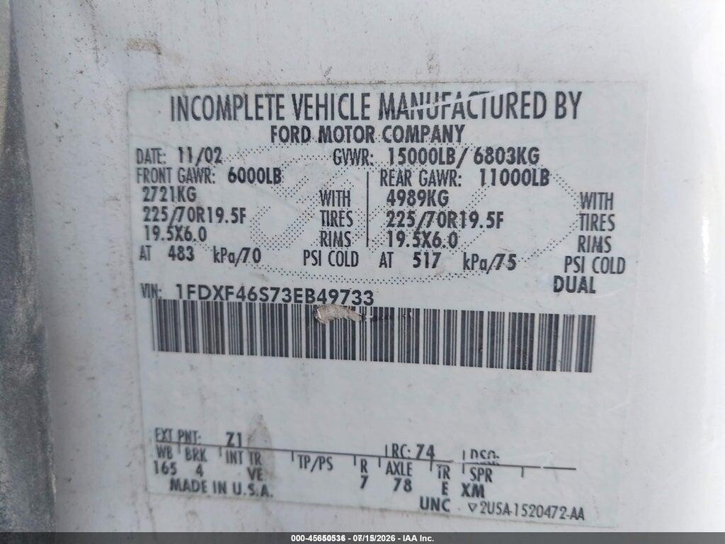 1FDXF46S73EB49733 2003 FORD F-450 photo no. 8