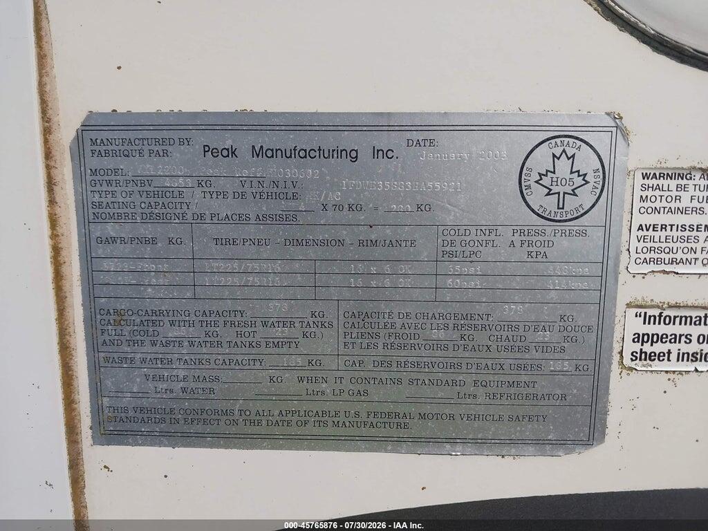 1FDWE35S83HA55921 2003 FORD E-350 CUTAWAY photo no. 8