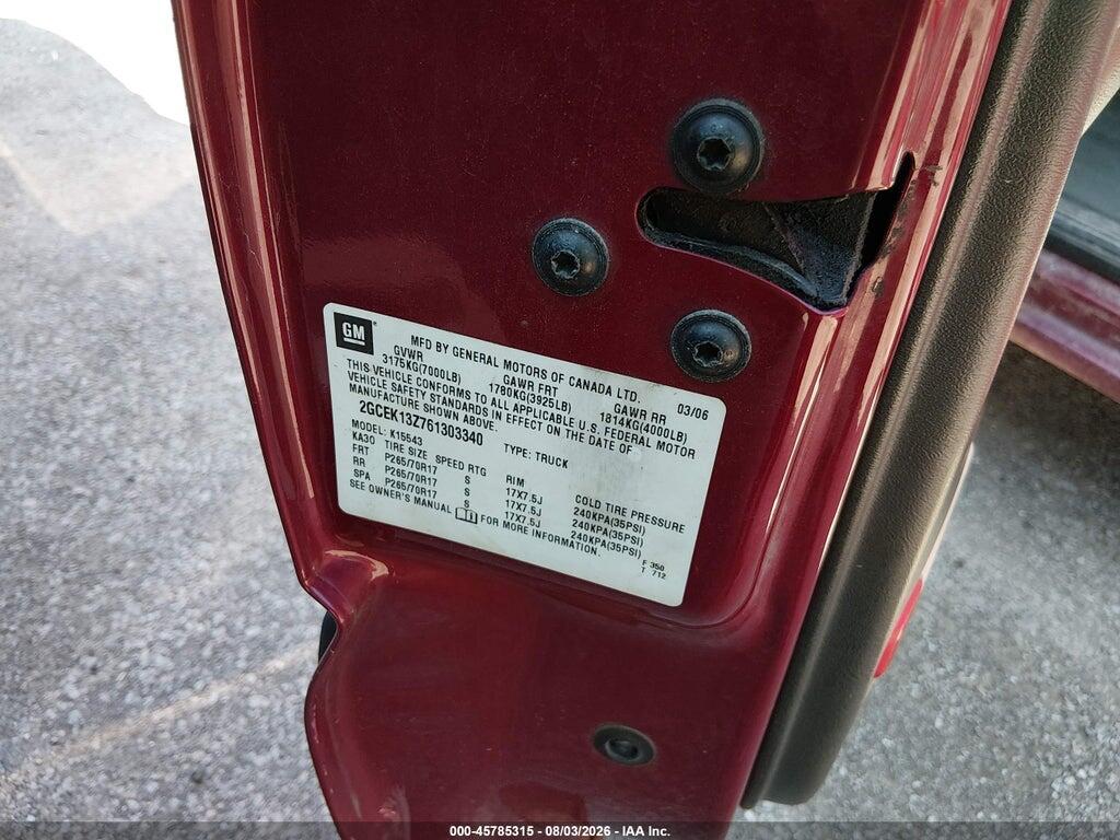2GCEK13Z761303340 2006 CHEVROLET SILVERADO 1500 photo no. 9